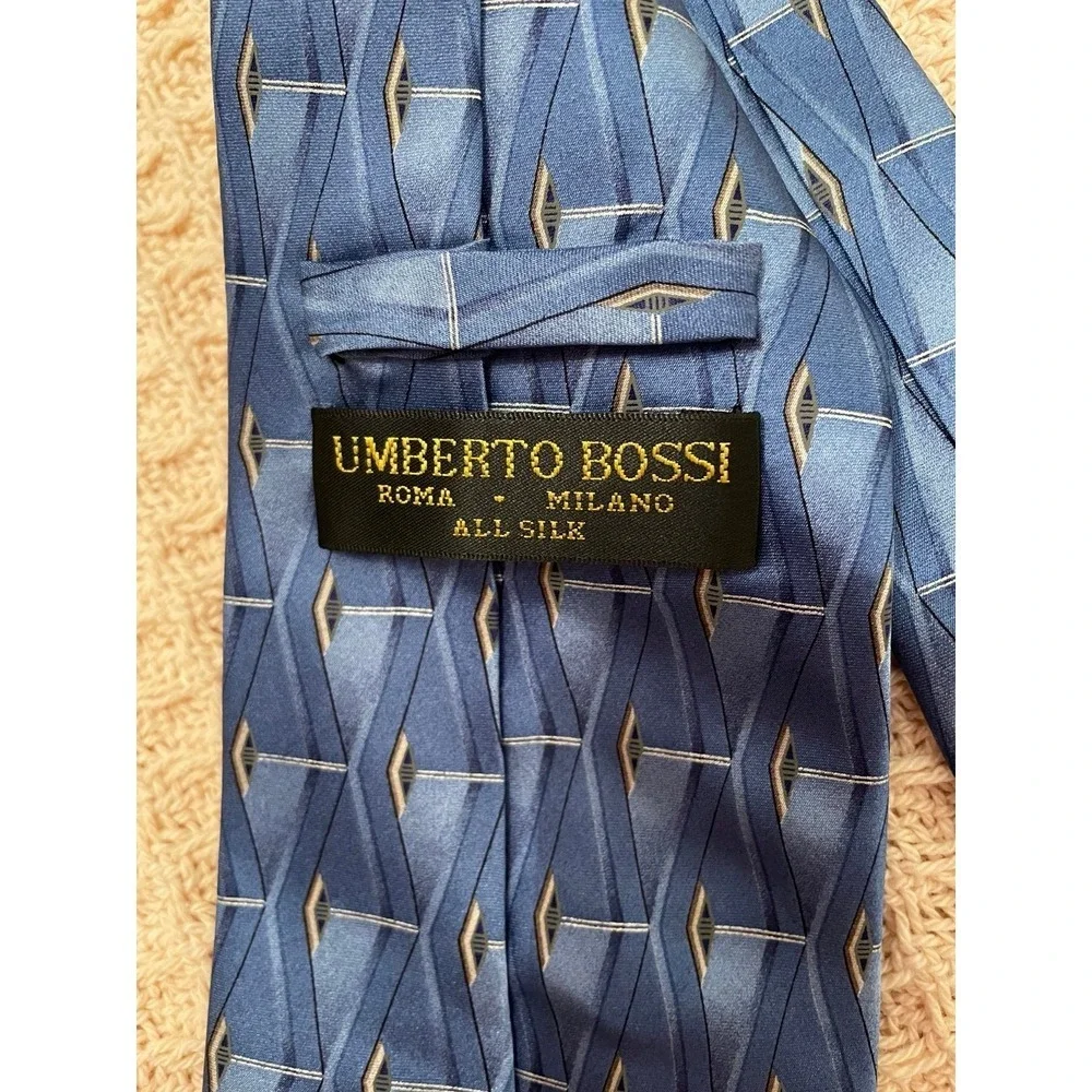 Umberto Bossi patterned blue tie